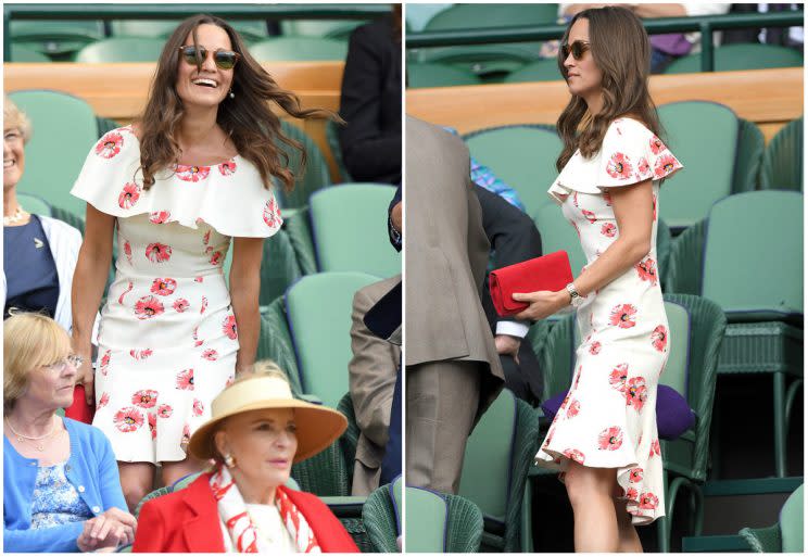 Pippa rocked a Suzannah dress on day eight of the 2016 Wimbledon Tennis Championships in London. <em>(Photos: Getty)</em>