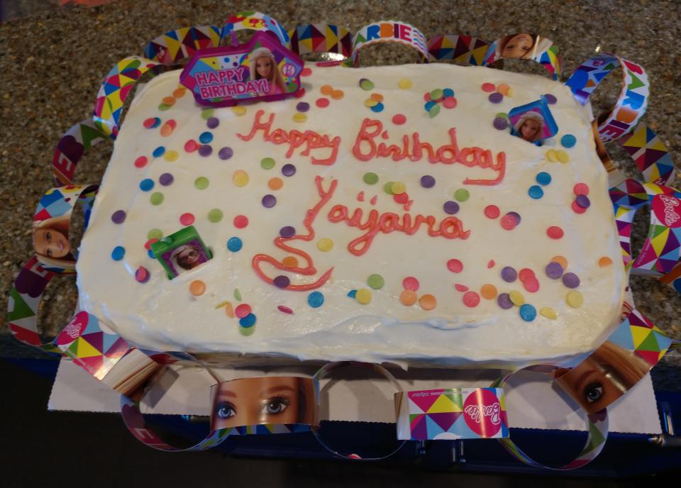 Ray Biller baked Yaijaira a Barbie cake for her birthday.