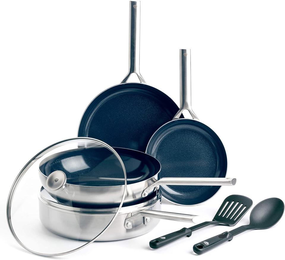 blue diamond cookware triple steel - stainless steel cookware