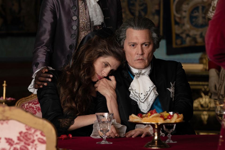 Maïwenn (left) and Johnny Depp star in "Jeanne du Barry," the true story of a French courtesan turned king's confidant. The movie was co-written and directed by French actress and filmmaker Maïwenn.