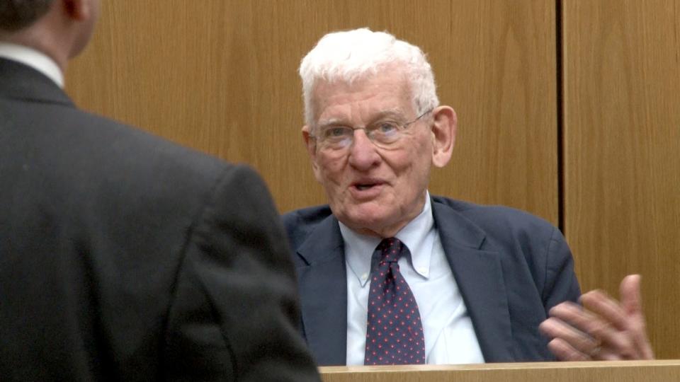 David A. Ruhnke, Martin Taccetta's attorney at the 1993 trial, testifies during hearing before Superior Court Judge Dina Vicari in at the Ocean County Court House in Toms River Tuesday, May 21, 2024. Martin Taccetta is seeking a new trial in a decades-old mob hit.