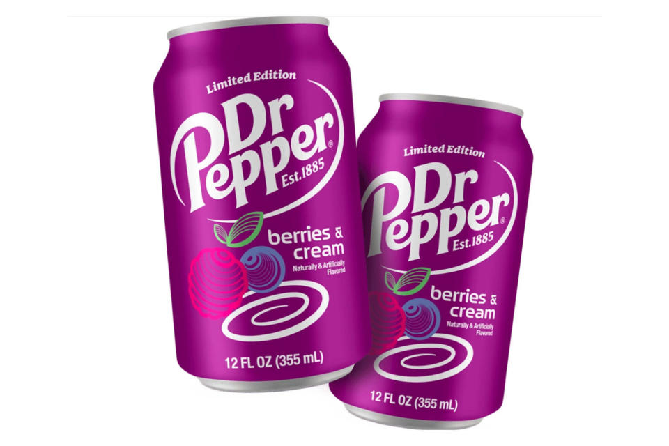Berries &amp; Cream Dr. Pepper sodas.