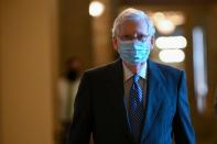 Senate Majority Leader McConnell walks through the U.S. Capitol in Washington