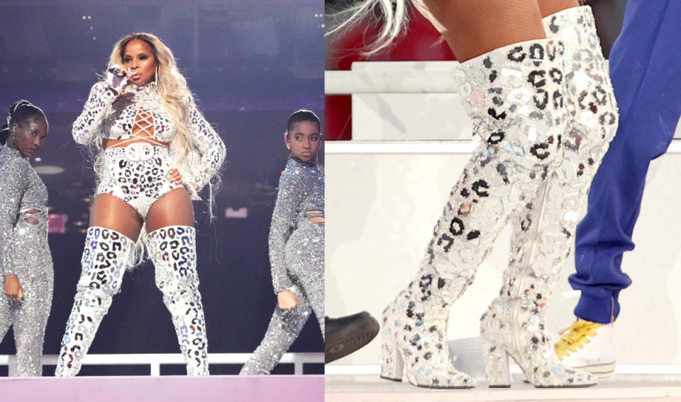 Mary J. Blige's Super Bowl Shoes, 2022, super bowl shoes, 