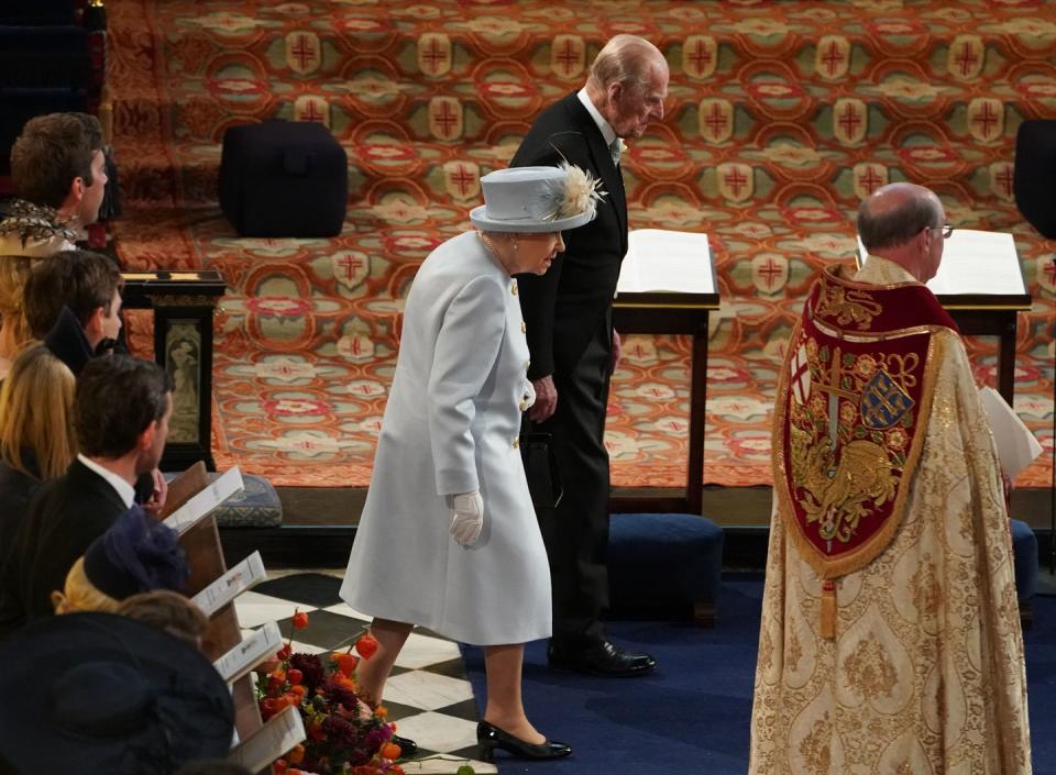 The Queen is the last to enter the chapel (before the bride)