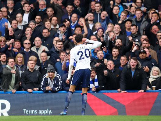 Dele Alli taunts Chelsea’s fans at Stamford Bridge (Getty)
