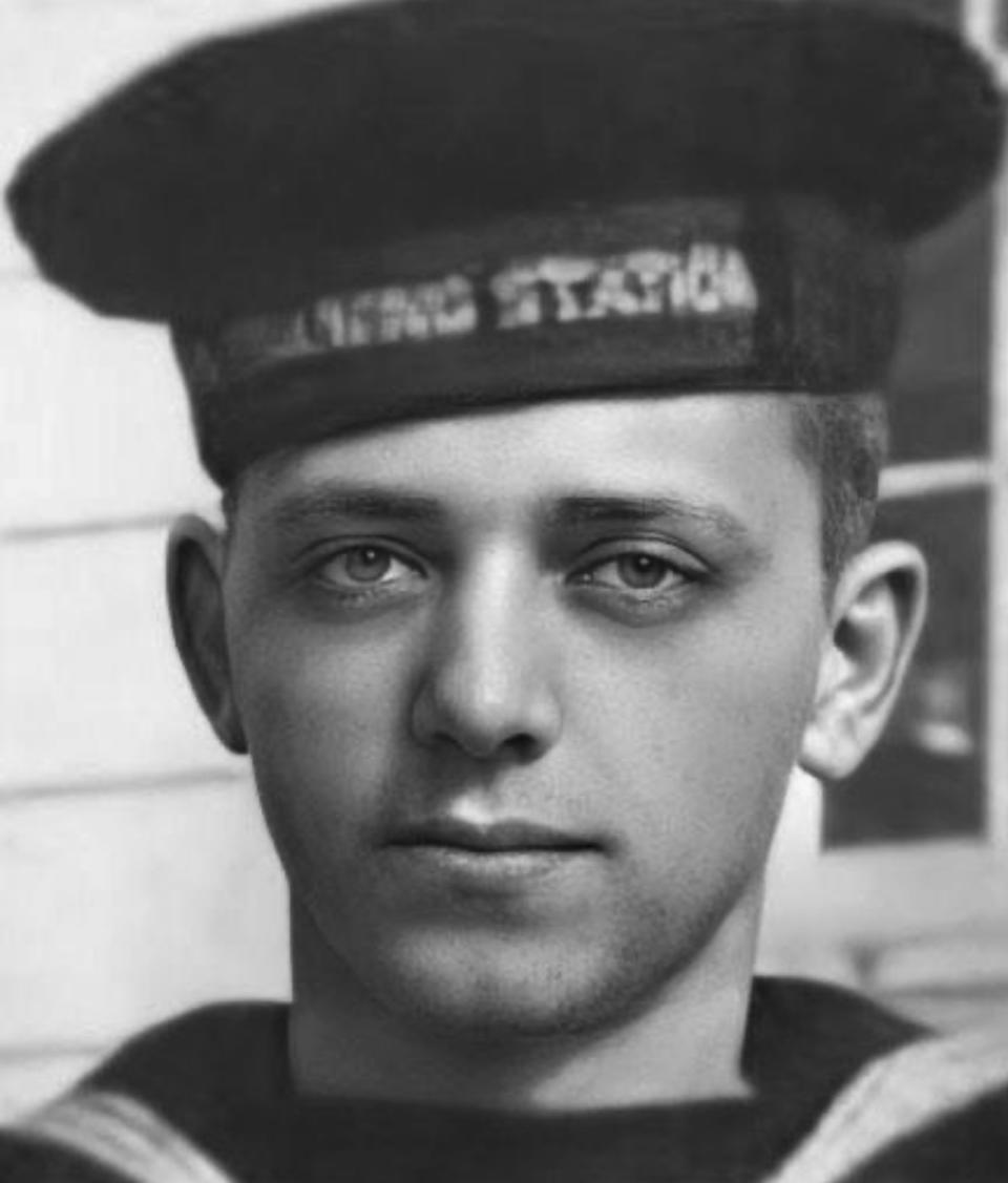 This undated image provided by the U.S. Navy shows sailor Herbert “Bert” Jacobson, from Grayslake, Ill. The 21-year-old is to be laid to rest at Arlington National Cemetery Tuesday, Sept. 13, 2022 — more than 80 years after he was killed in the Japanese attack of Pearl Harbor. Scientific testing that was started a few years ago on remains of men whose bodies were pulled from the USS Oklahoma after the attack has led to the identification of Jacobson and nearly 400 others. (U.S. Navy via AP)