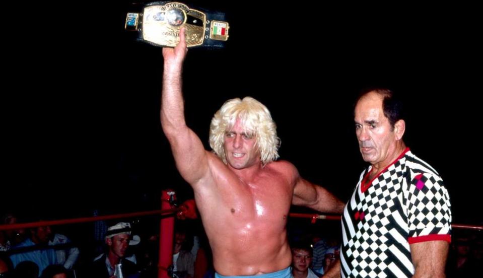 Two great NWA champs - Ric Flair and Lou Thesz.