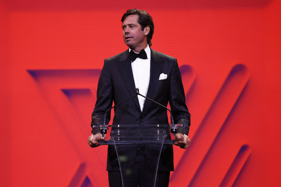 Gillon McLachlan, pictured here at the 2022 AFLW W Awards.