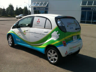 Mitsubishi i-MiEV electric car used for Clean Across Canada long-distance drive, Autumn 2010