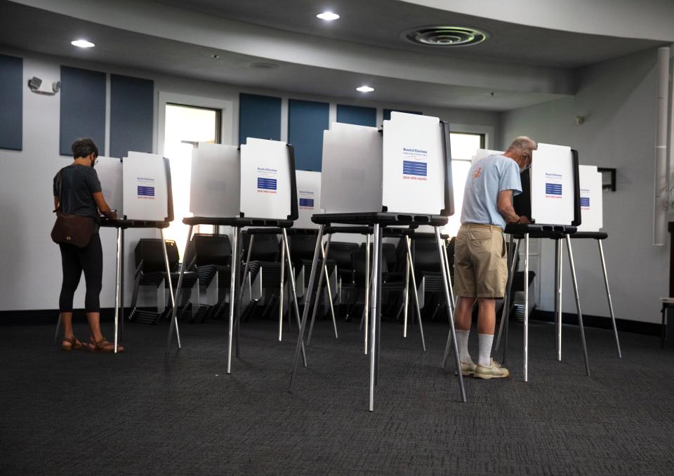 Poll workers at the Blue Ash Municipal building said voter turnout has been slow, but steady for the Aug. 2, 2022, primary.