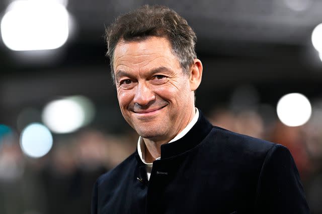 <p>Gareth Cattermole/Getty</p> Dominic West at The Crown Finale Celebration in London on Dec. 5.