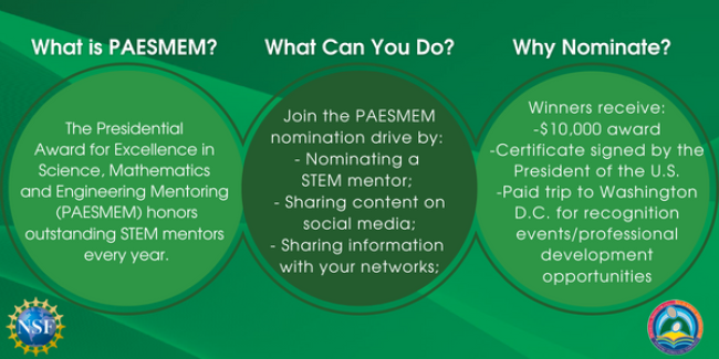 Presidential Awards for Excellence in Science, Mathematics and Engineering Mentoring (PAESMEM), Wednesday, November 2, 2022, Press release picture