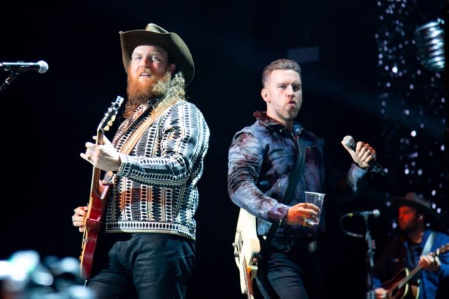 Brothers Osborne — guitarist John and singer TJ — released the new EP 'Break Mine' ahead of their new spring and summer tour. - Credit: Joseph Okpako/WireImage/Getty