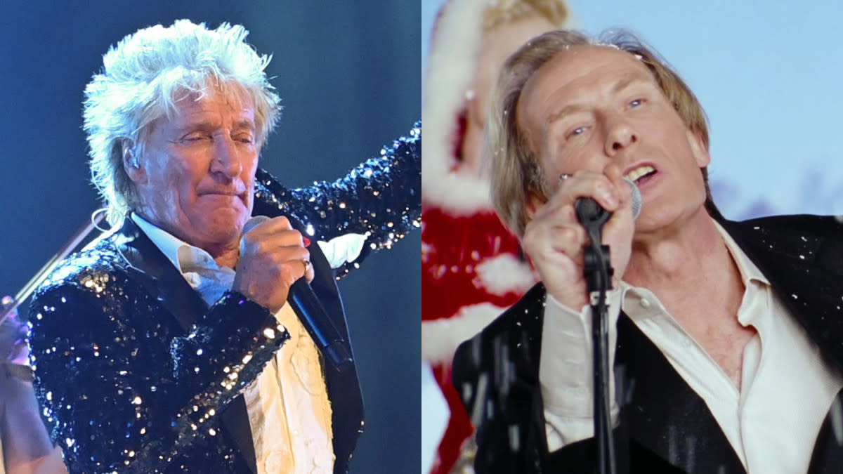 Rod Stewart has been compared to Billy Mack from 'Love Actually'. (Matt Crossick/PA Images via Getty Images/Universal)