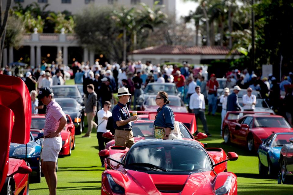 The lawn at The Breakers is full of classic Ferraris and enthusiasts Saturday for the 33rd annual Cavallino Classic.