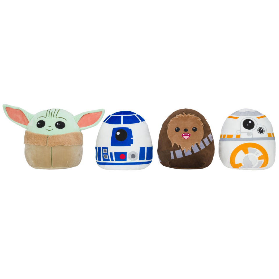 Popular Squishmallow toys from the "Star Wars" franchise.