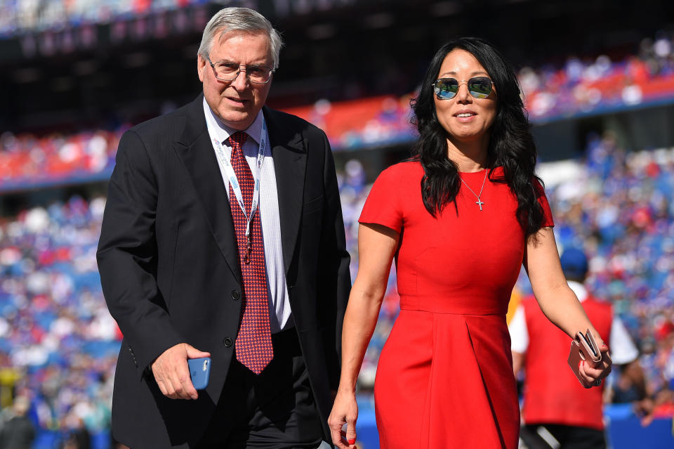 Terry and Kim Pegula are worth billions. Why do they need to stick Buffalo taxpayers with a record bill for their new stadium? (Rich Barnes-USA TODAY Sports)