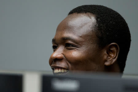 Dominic Ongwen, a senior commander in the Lord's Resistance Army, whose fugitive leader Kony is one of the world's most-wanted war crimes suspects, sits in the court room of the International Court in The Hague, Netherlands, December 6, 2016. REUTERS/Peter Dejong/Pool