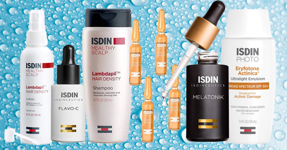 Get ready for summer with ISDIN Anti-Aging Skincare and Hair-Loss Products — they're on sale! (Photo: Amazon/Getty)