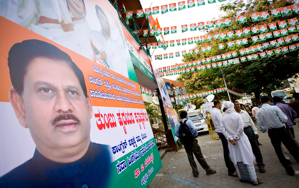 The Congress won a thumping victory in Karnataka to wrest power after a seven year gap, crushing the BJP in a key election ahead of next year's Lok Sabha ballot. Congress activists celebrated wildly all across Karnataka as a vote count that began at 8 am showed that the party won 120 seats in the 225-member assembly -- seven more than the half-way mark. The Congress victory "is a clear result against the ideology of the BJP", Manmohan Singh said in New Delhi. "The people of the country know what's what and they will reject the BJP ideology as the result in Karnataka shows."