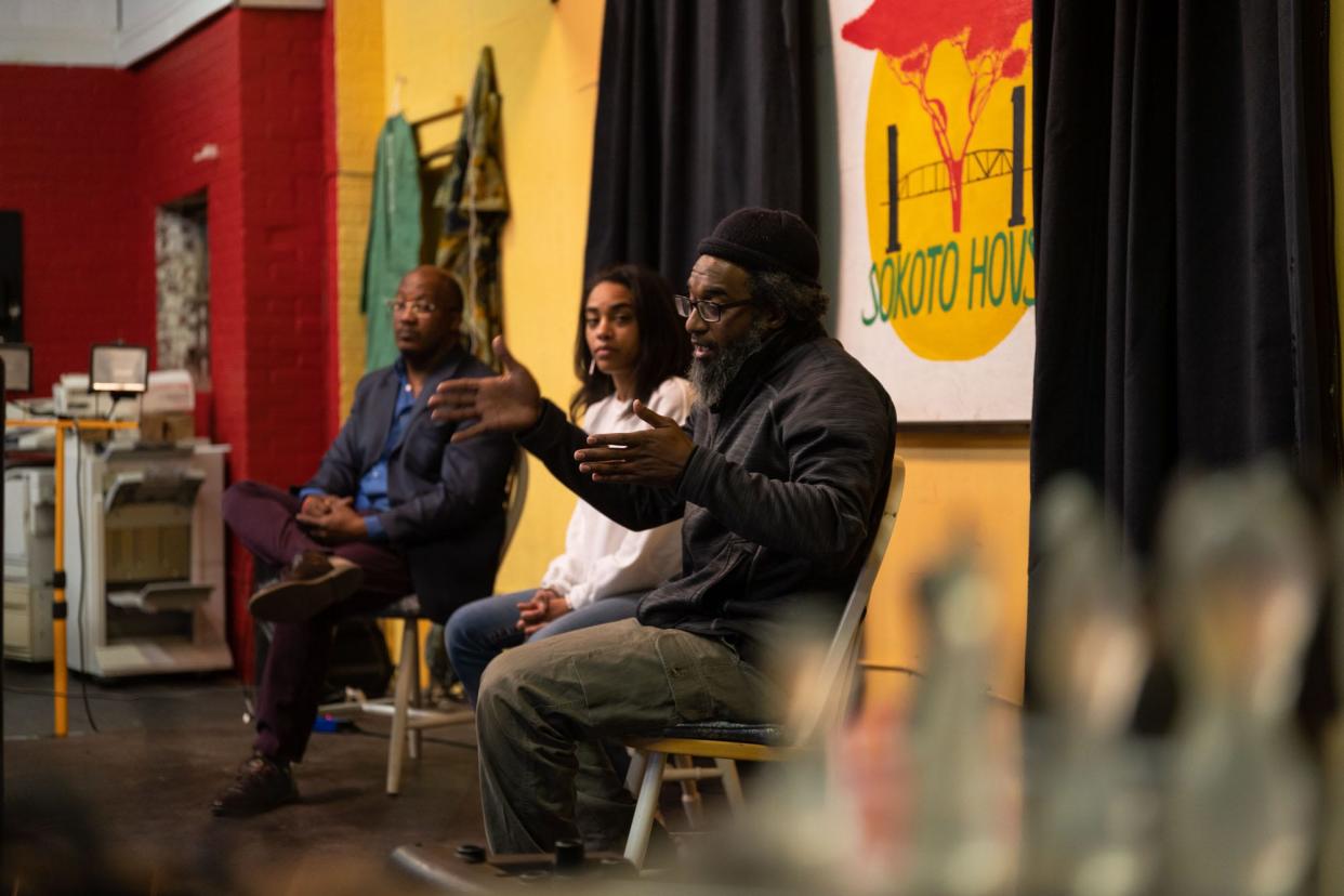 In a scene from upcoming film "Wilmington on Fire: Chapter II," an event at Wilmington community center Sokoto House, which formed in the wake of 2020's Black Lives Matter protests.