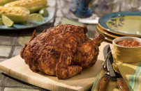 <p>One of <a href="https://www.thedailymeal.com/cook/grilled-chicken-mistakes-gallery?referrer=yahoo&category=beauty_food&include_utm=1&utm_medium=referral&utm_source=yahoo&utm_campaign=feed" rel="nofollow noopener" target="_blank" data-ylk="slk:the most common grilled chicken mistakes;elm:context_link;itc:0;sec:content-canvas" class="link ">the most common grilled chicken mistakes</a> is falling short on the seasoning. This chipotle-rubbed beer can chicken recipe makes sure that doesn’t happen. </p> <p><a href="https://www.thedailymeal.com/best-recipes/beer-can-chicken-chipotle-rub?referrer=yahoo&category=beauty_food&include_utm=1&utm_medium=referral&utm_source=yahoo&utm_campaign=feed" rel="nofollow noopener" target="_blank" data-ylk="slk:For the Chipotle-Rubbed Beer Can Chicken recipe, click here.;elm:context_link;itc:0;sec:content-canvas" class="link ">For the Chipotle-Rubbed Beer Can Chicken recipe, click here.</a></p>