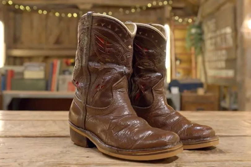 The boots had been impressively restored to their former glory -Credit:BBC