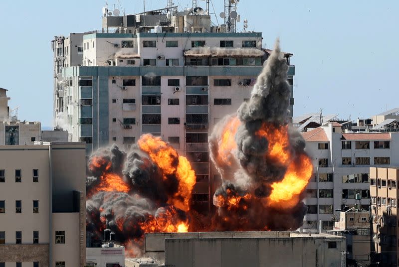 ▲以色列以及巴勒斯坦哈瑪斯發生激烈衝突，7天內狂射3000多枚火箭，造成上百人喪命。（圖／美聯社／達志影像）