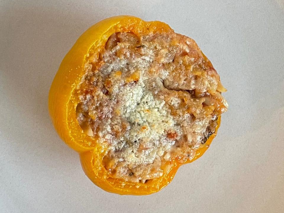 Stuffed pepper, per Giada De Laurentiis' recipe.