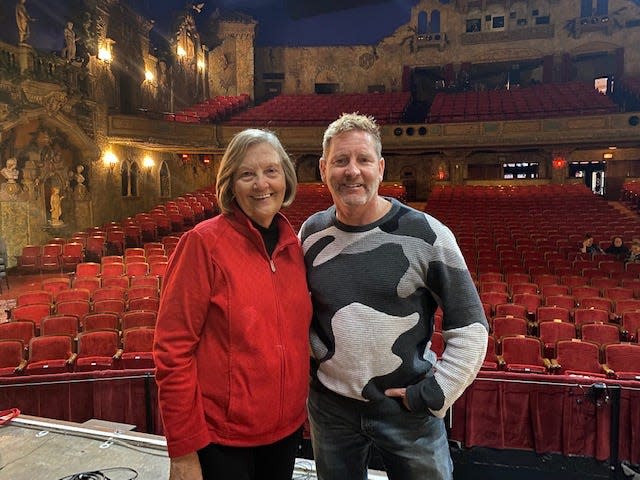 Marion Palace Theatre Executive Director Kirk Detweiler, right, poses with director Clare Cooke in the theater.