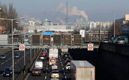 Cars are pictured during morning rush hour on the A100 city highway in a Berlin, Germany, February 22, 2018. REUTERS/Fabrizio Bensch