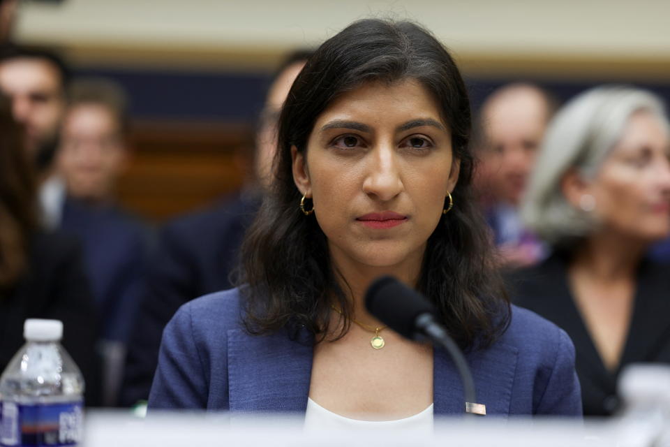 Federal Trade Commission (FTC) Chair Lina Khan testifies before a House Judiciary Committee hearing on 