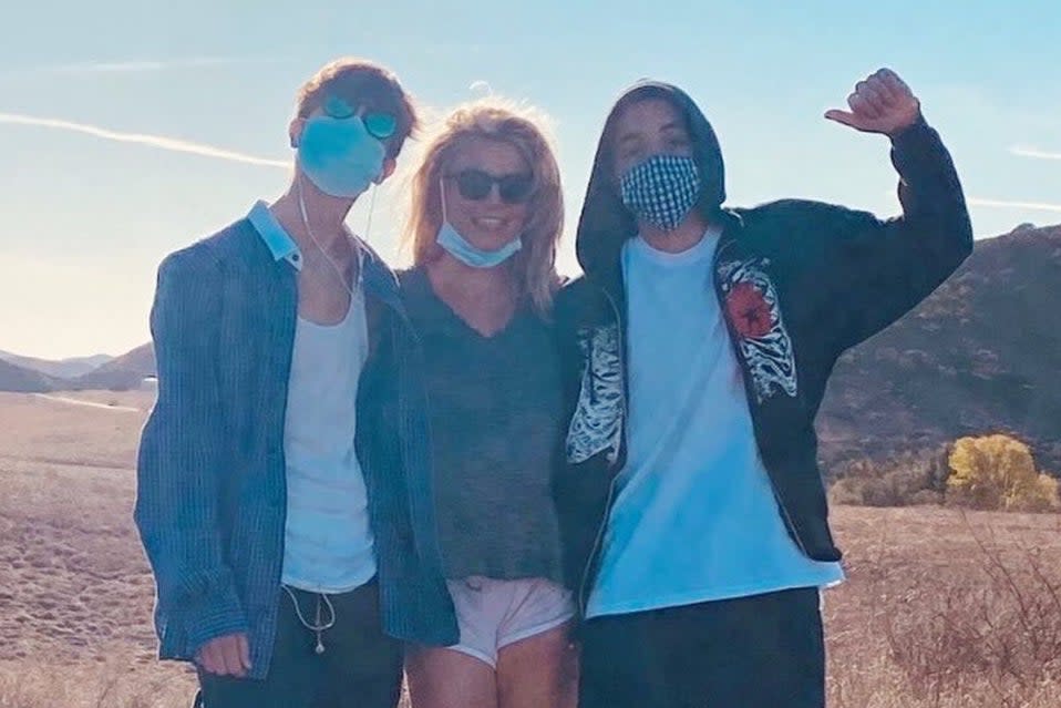 <p>Britney with her boys Jayden, 14, and Sean Preston, 15</p> (Instagram/Britney Spears)