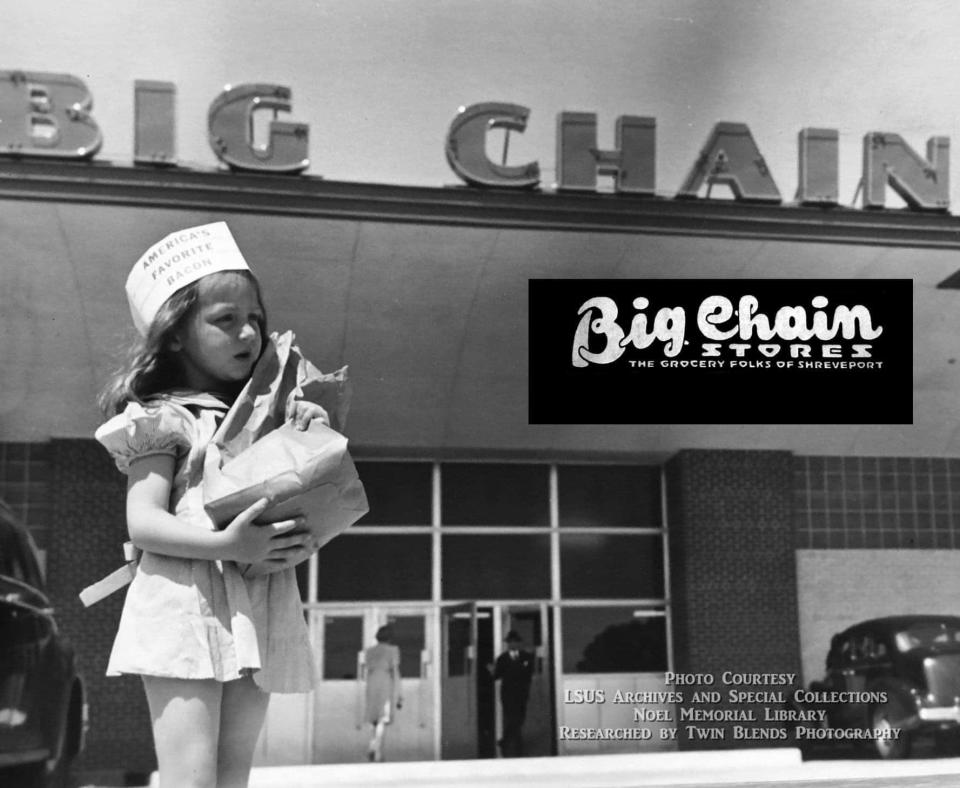 Historic photos of Big Chain grocery store researched by Twin Blends photography courtesy Northwest Louisiana Archives at LSUS. 