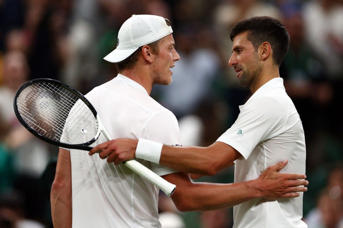 Djokovic acknowledged Van Rijthoven’s performance  (AFP via Getty Images)