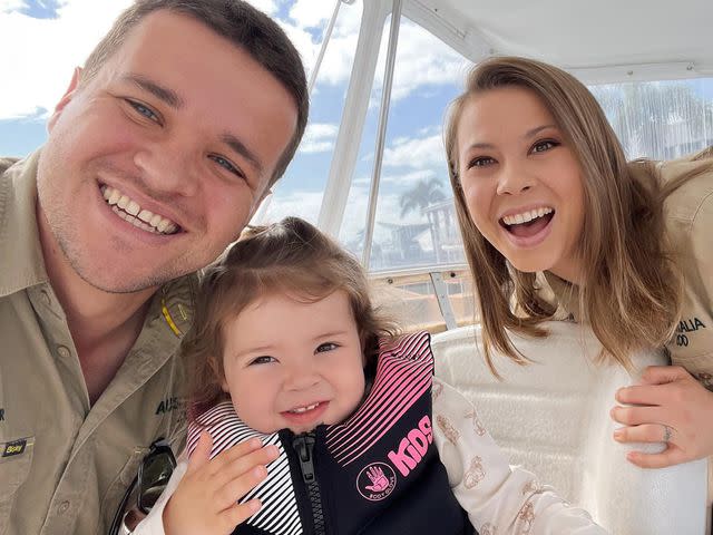 <p>Chandler Powell Instagram</p> Bindi Irwin and Chandler Powell with their daughter, Grace Warrior Irwin Powell.