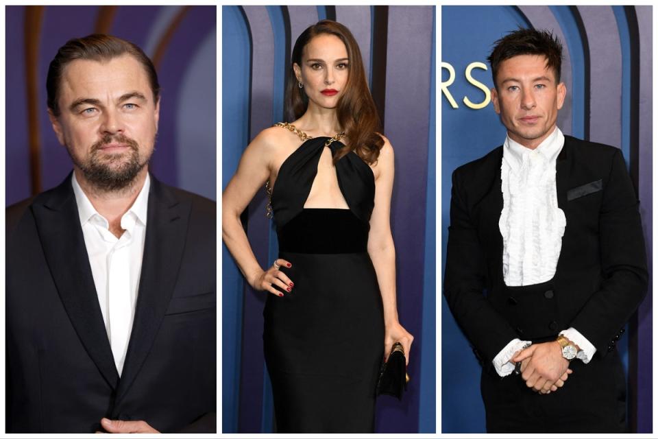 Leonardo DiCaprio, Natalie Portman and Barry Keoghan all missed out on SAG Awards nominations (Getty)