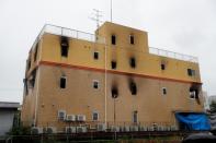 Kyoto Animation building which was torched by arson attack is seen in Kyoto