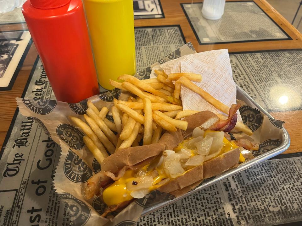 Station 66 is not just for ice cream, with a full menu of hot dogs, sandwiches and hamburgers, including the Battle Creek Dog.
