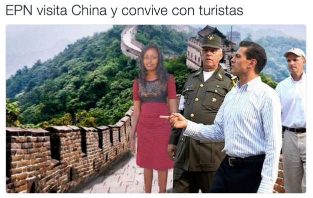 Peña Nieto no quiso hacerle el “fuchi” a la chica keniana que trucaba sus fotos de su ‘visita’ a China y de una vez la  también la acompañó