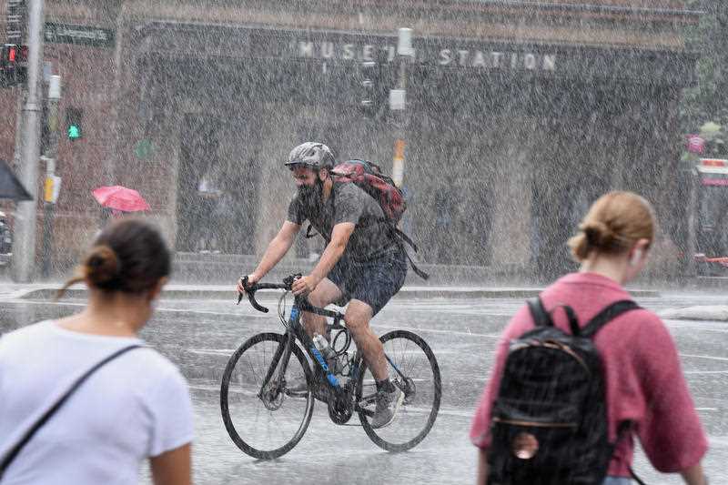 Heavy rains affects Sydney CBD in March.