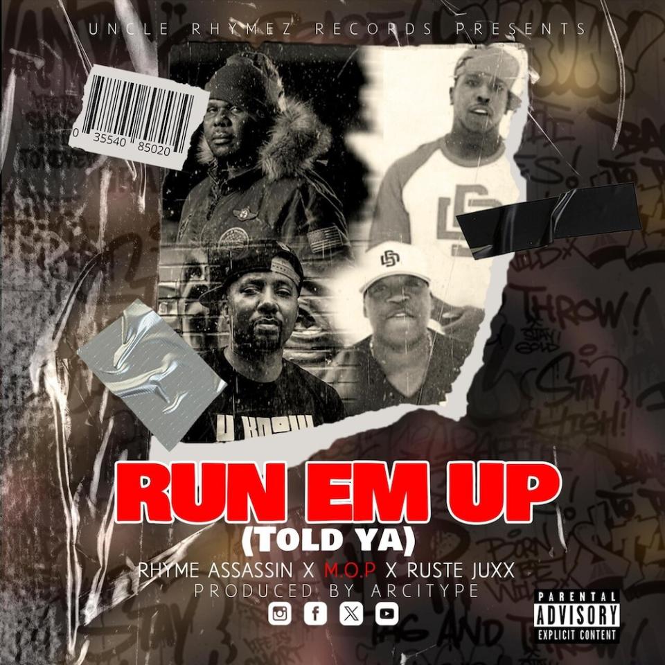 Rhyme Assassin Featuring M.O.P. And Ruste Juxx "Run Em Up (Told Ya)" Cover Art