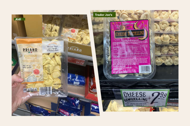 Aldi vs. Trader Joe's Tortellini.