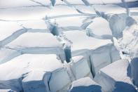 FILE PHOTO: A glacier is seen in Half Moon Bay, Antarctica