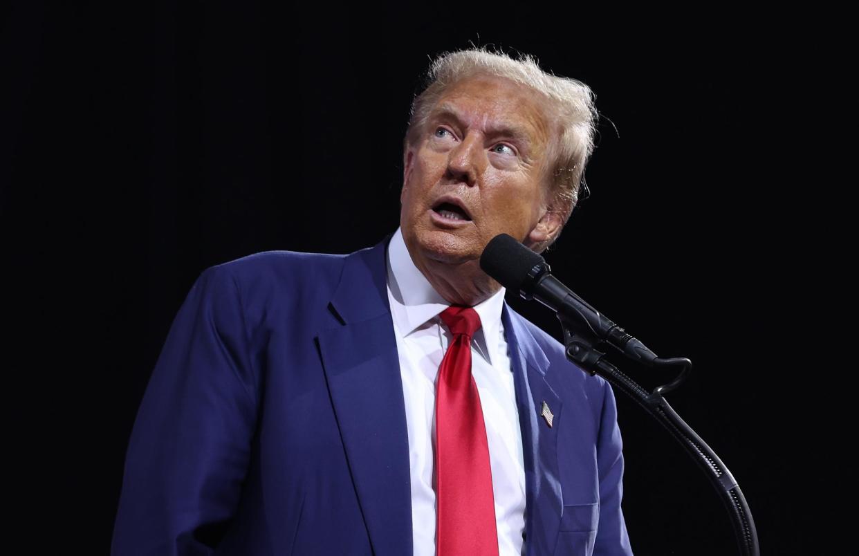 <span>Donald Trump campaigns in Tucson, Arizona, on Thursday.</span><span>Photograph: Justin Sullivan/Getty Images</span>