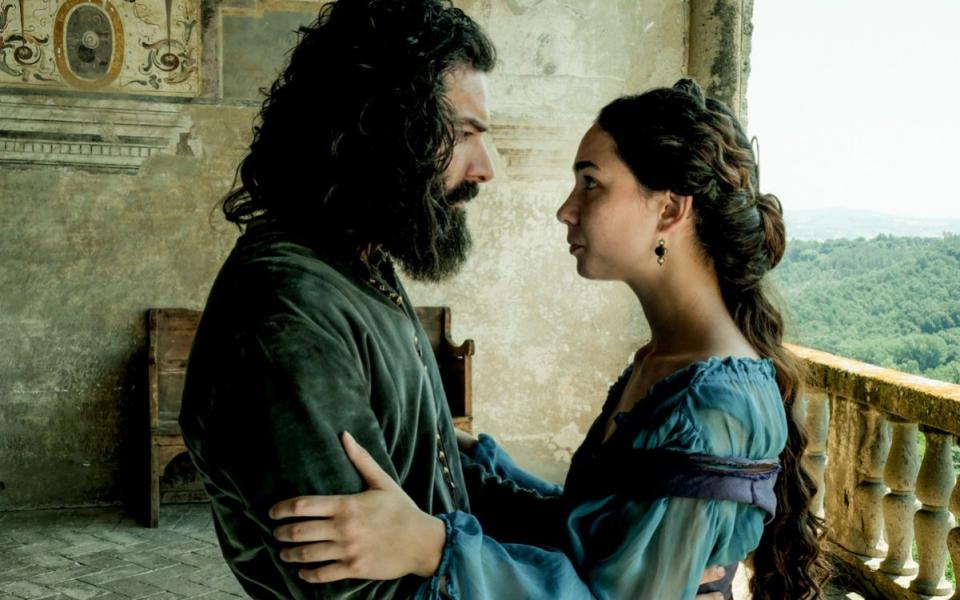 Aidan Turner as Leonardo and Matilda de Angelis as Caterina da Cremona in the new Amazon series - Vittoria Fenati Morace