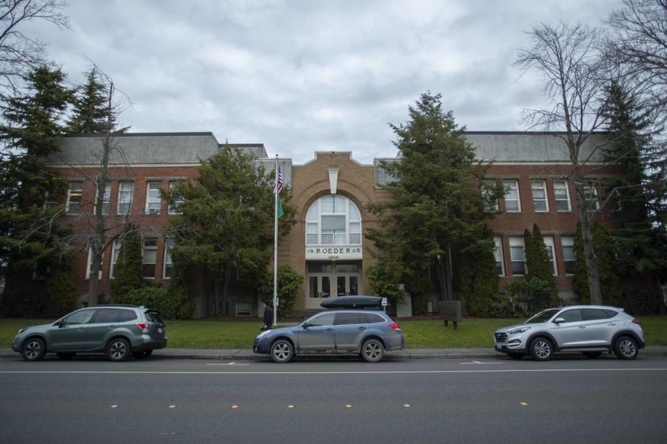 The old district office is seen on Dupont Street in Bellingham. The 1908 building first served as Roeder Elementary School. Staff/The Bellingham Herald file