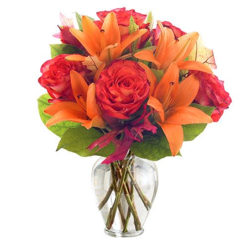 orange rose arrangement, flower delivery services
