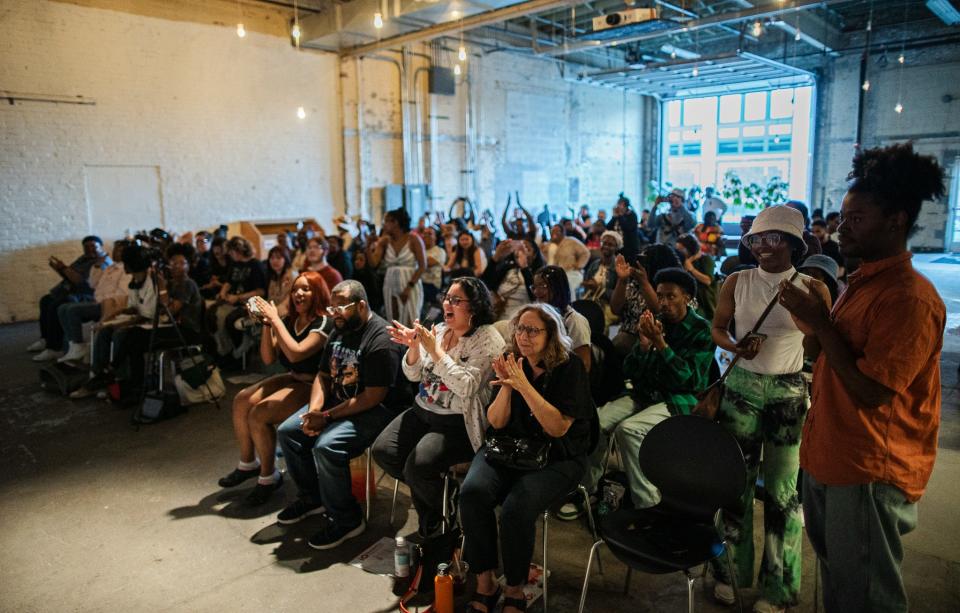 The supportive audience at the InsideOut Literary Arts Detroit Youth Poetry Slam.